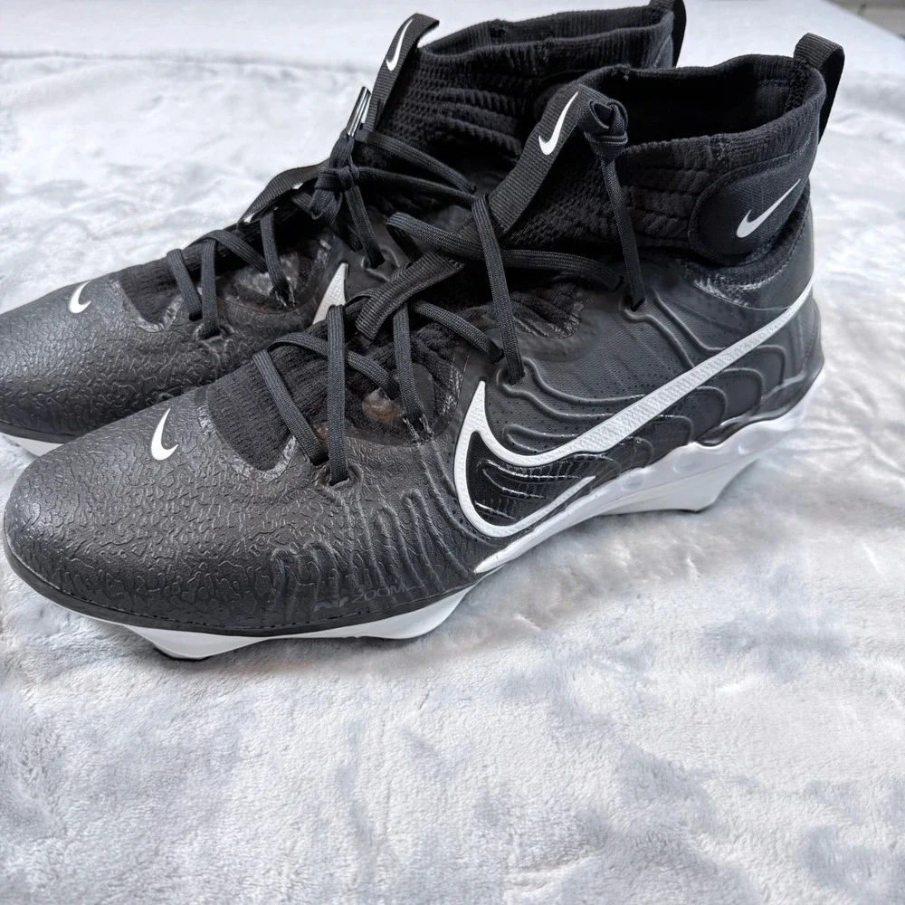 Nike Alpha Menace Elite‎ 3 Black White Football Cleats DJ6517 001 Size 10.5
